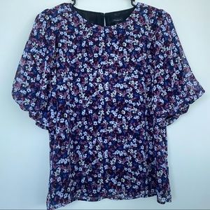 Ann Taylor Black floral blouse - XS Size